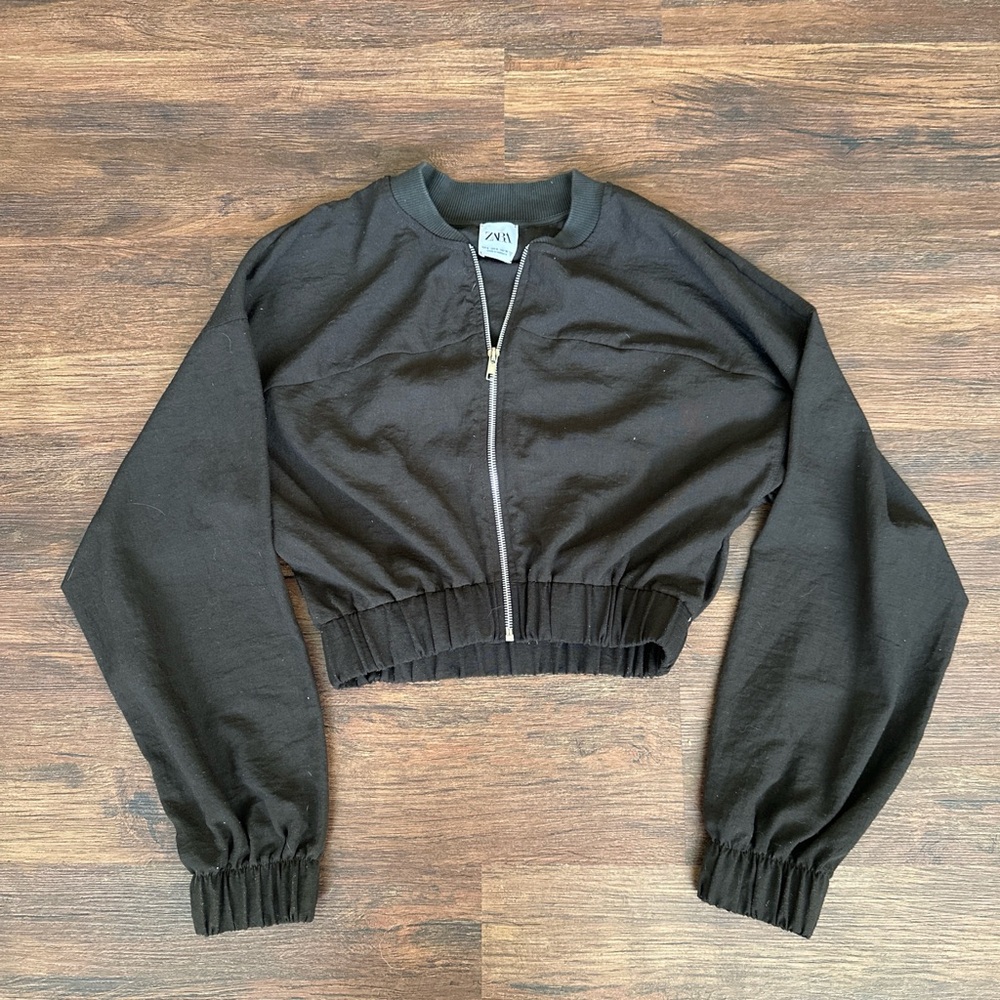 Zara Black Bomber Jacket